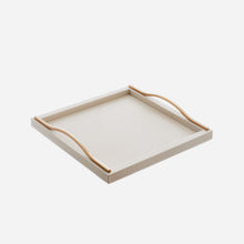 Load image into Gallery viewer, Onda Square Leather Tray Ivory
