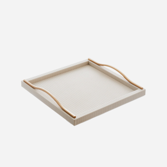 Onda Square Leather Tray Ivory