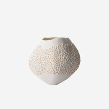 Load image into Gallery viewer, Inspired by the shapes and textures of Zoanthid corals, this vase is a beautiful expression of meticulous craftsmanship. A minute raised pattern and 24 karat gold accents create a unique surface, making each Porifera vase a one-of-a-kind piece
