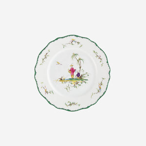 Raynaud's ‘Longjian’ playful set includes six porcelain dessert plates that are decorated with exotic country scenes.