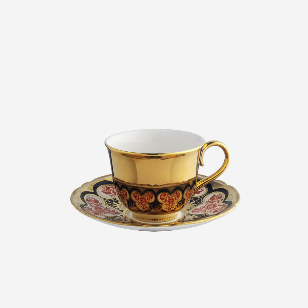 Richard Brendon Reflect Gold Teacup & Saucer - BONADEA