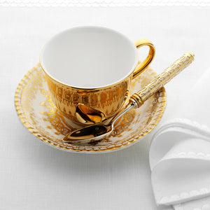 Richard Brendon Reflect Gold Teacup & Saucer - BONADEA