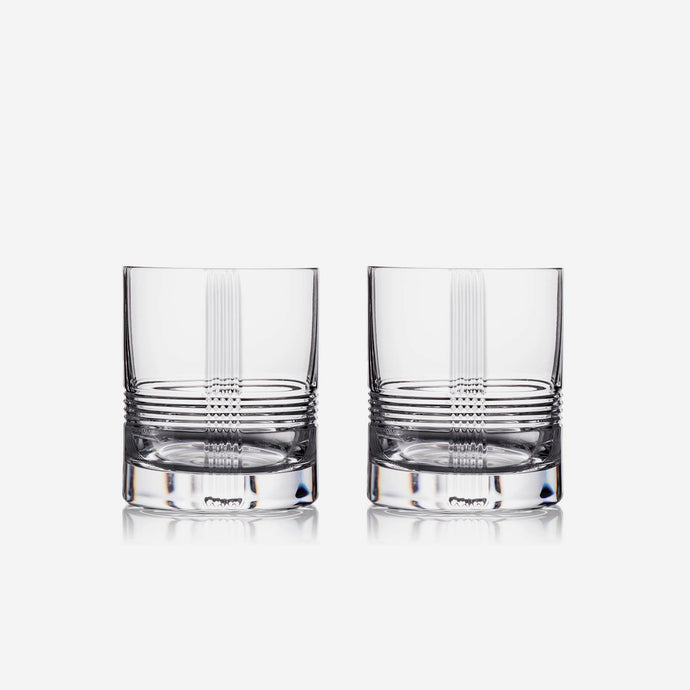 Rogaska Crystal Mercer Set of Two Double Old Fashioned Tumblers