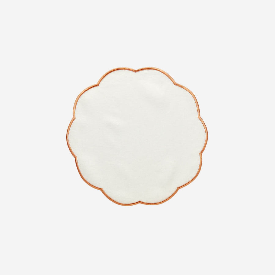Bonadea Scallop Placemat White & Rose Gold