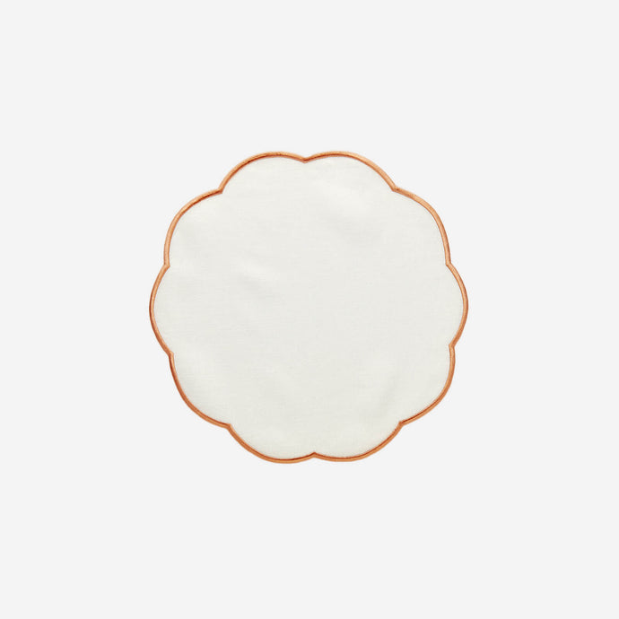 Bonadea Scallop Placemat Rose Gold Embroidery