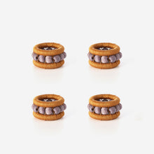 Load image into Gallery viewer, Charlie Sprout - Berry Set of 4 Napkin Rings Ochre &amp; Smoke
