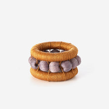 Load image into Gallery viewer, Charlie Sprout - Berry Set of 4 Napkin Rings Ochre &amp; Smoke
