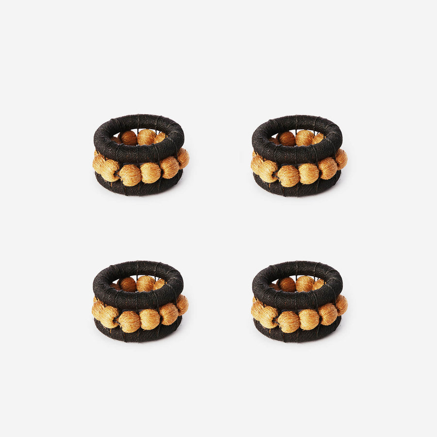 Bonadea Berry Napkin Ring Ochre - Set of 4