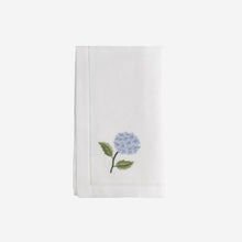 Load image into Gallery viewer, Sibona Blue Hydrangea Hand-embroidered Dinner Napkins - BONADEA
