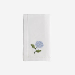 Sibona Blue Hydrangea Hand-embroidered Dinner Napkins - BONADEA