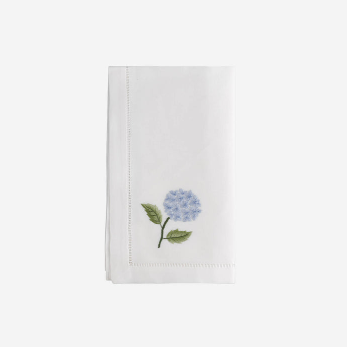 Sibona Blue Hydrangea Hand-embroidered Dinner Napkins - BONADEA