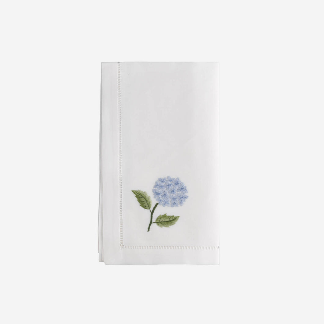 Sibona Blue Hydrangea Hand-embroidered Dinner Napkins - BONADEA