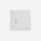 Set of Two Champagne Hand Embroidered Cocktail Napkins - BONADEA