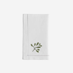 Sibona Mistletoe Hand Embroidered Dinner Napkins - BONADEA