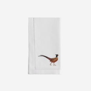 Sibona Pheasant Hand-embroidered Dinner Napkins - BONADEA