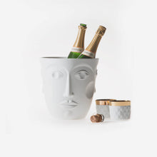 Load image into Gallery viewer, Sieger by Fürstenberg - &#39;Faces&#39; Satin White Champagne Cooler
