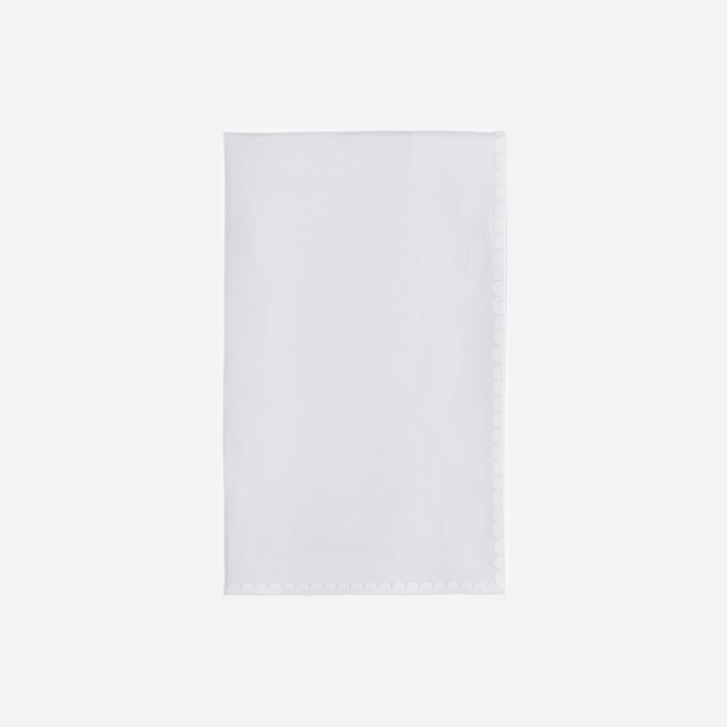 Weissfee Riva White Hand-embroidered Napkin