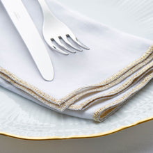 Load image into Gallery viewer, Weissfee Belmont Diner Napkin in White &amp; Gold Linen
