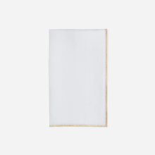 Load image into Gallery viewer, Weissfee Belmont Diner Napkin in White &amp; Gold Linen
