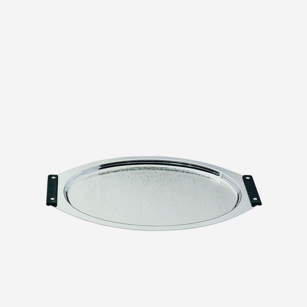 Zanetto | Ebony Silver Plated Oval Serving Tray