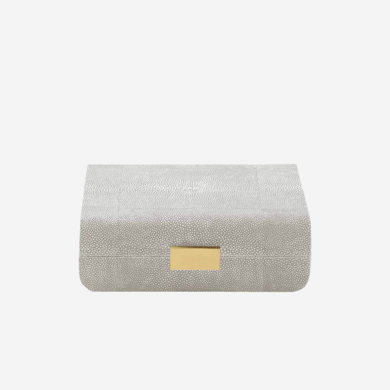 Modern Shagreen Small Jewellery Box Dove Aerin Bonadea