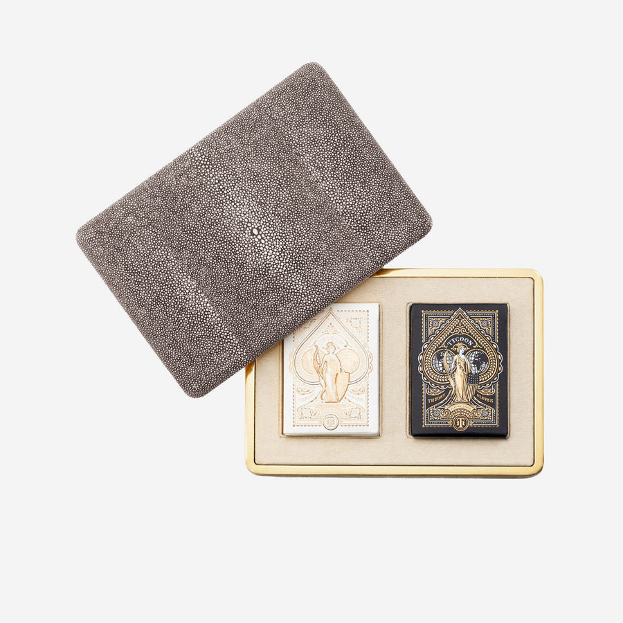 Aerin Shagreen Card Case Chocolate