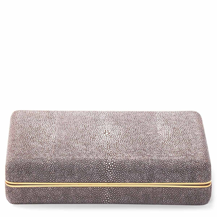 Aerin Shagreen Card Case Chocolate