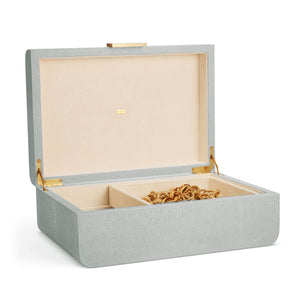 Modern Shagreen Large Jewellery Box Dove