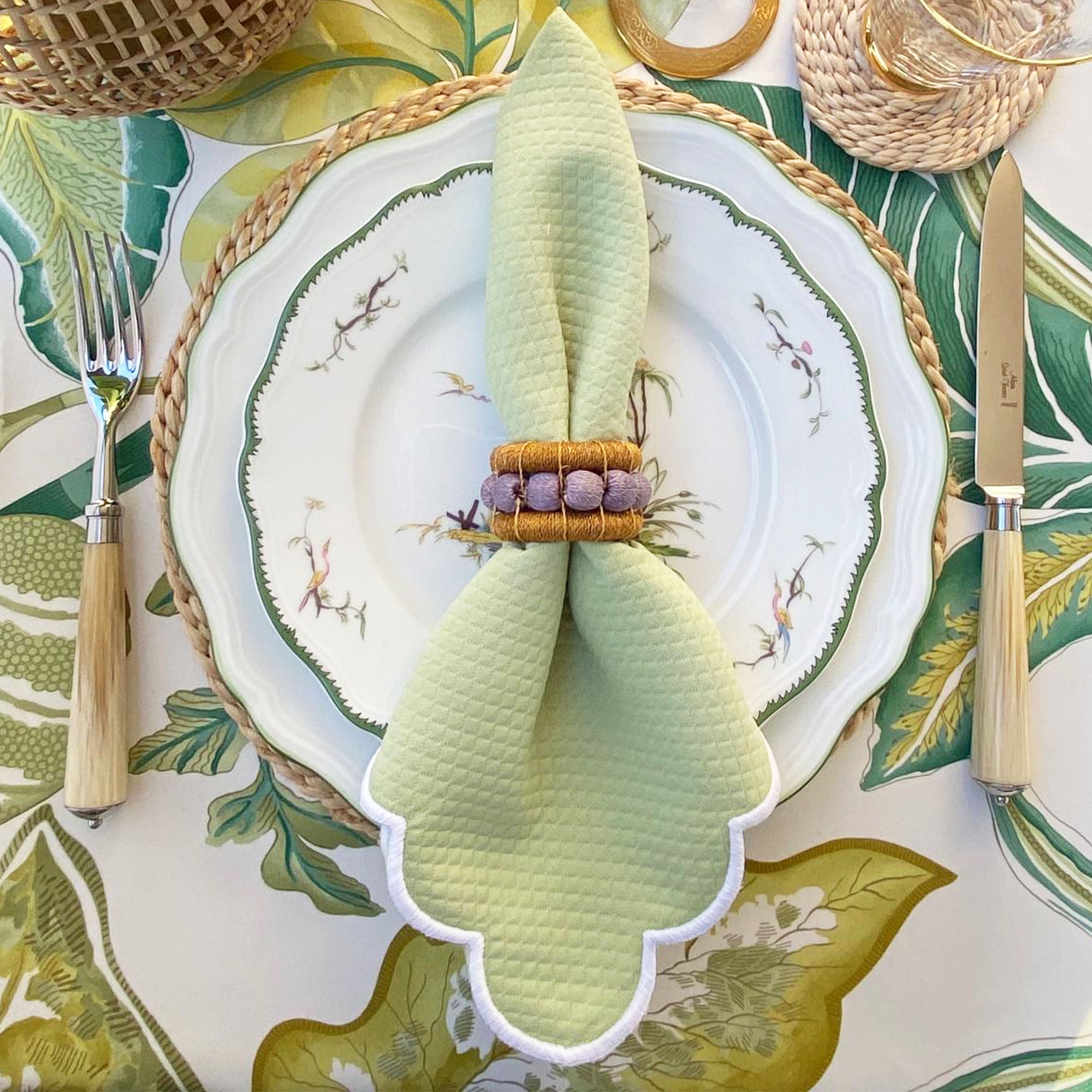 Berry Napkin Ring Smoke - Set of 4