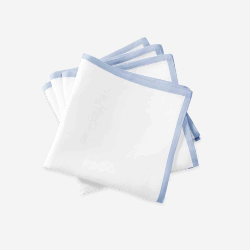 Set of Four Border Napkins Ice Blue Matouk Bonadea