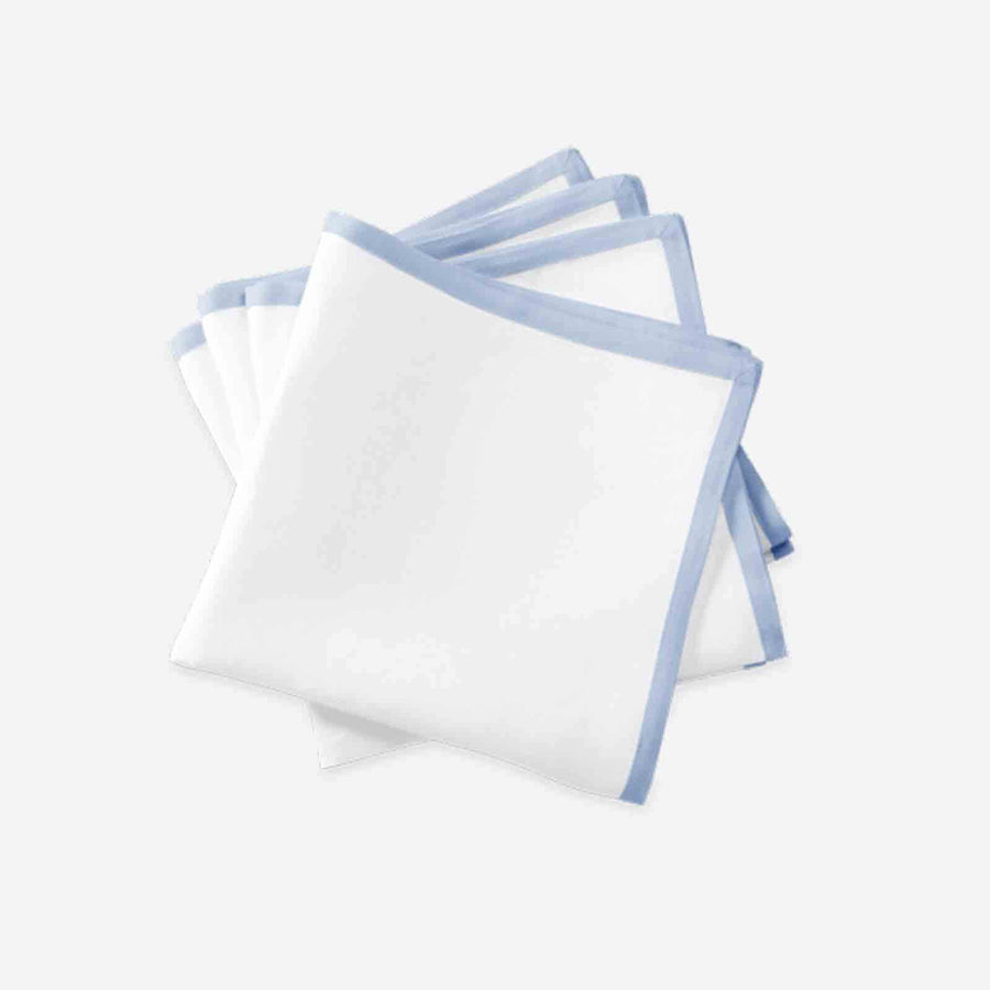 Matouk Set of Four Border Napkins Ice Blue