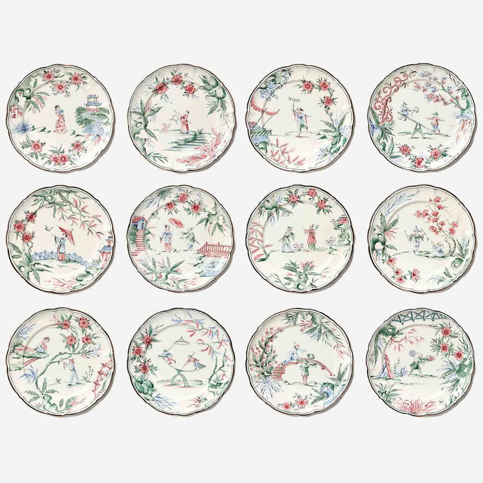 Chinoiserie Dinner Plates  - Set of 12 Laboratorio Paravicini Bonadea