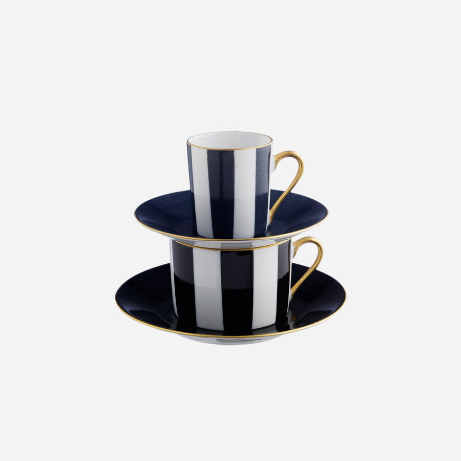 Marie Daâge Transat Monochrome Espresso Cup & Saucer Navy