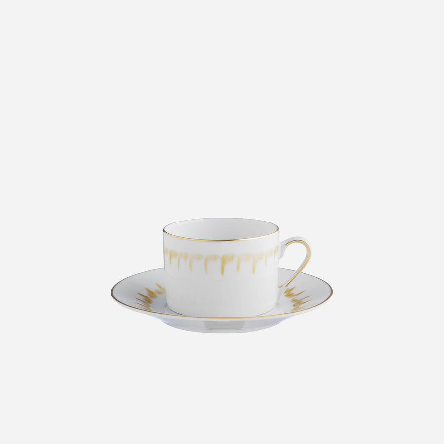 Marie Daâge Iris Tea Cup & Saucer Gold