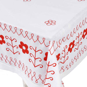 Daisy Tablecloth Red Bonadea Malaika