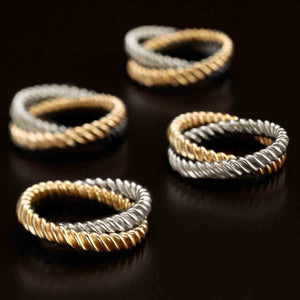 L'Objet - Deco Twist Set of 4 Gold & Platinum Napkin Rings