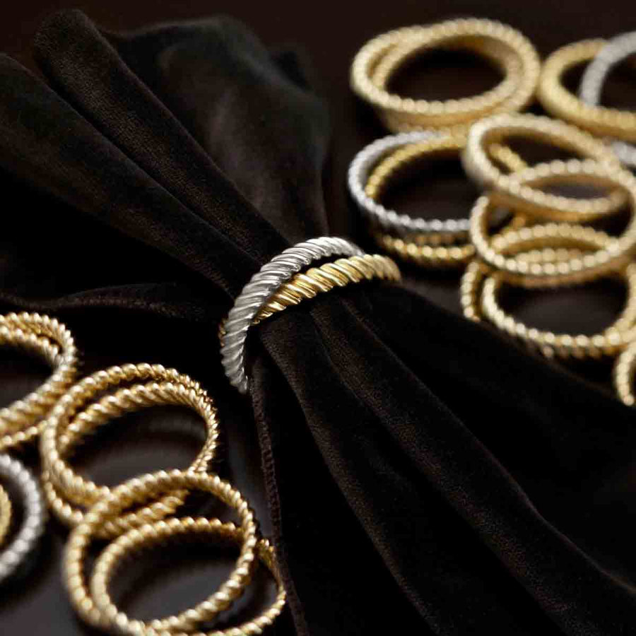 L'Objet Deco Twist Plated Napkin Ring - Set of 4