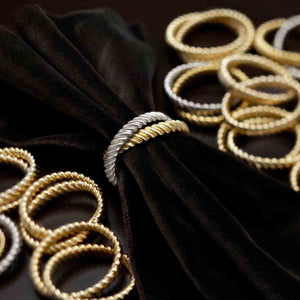 L'Objet - Deco Twist Set of 4 Gold & Platinum Napkin Rings