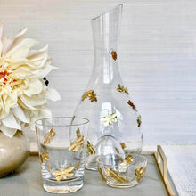 Load image into Gallery viewer, Firefly carafe hand engraved crystal with gold artel bonadea
