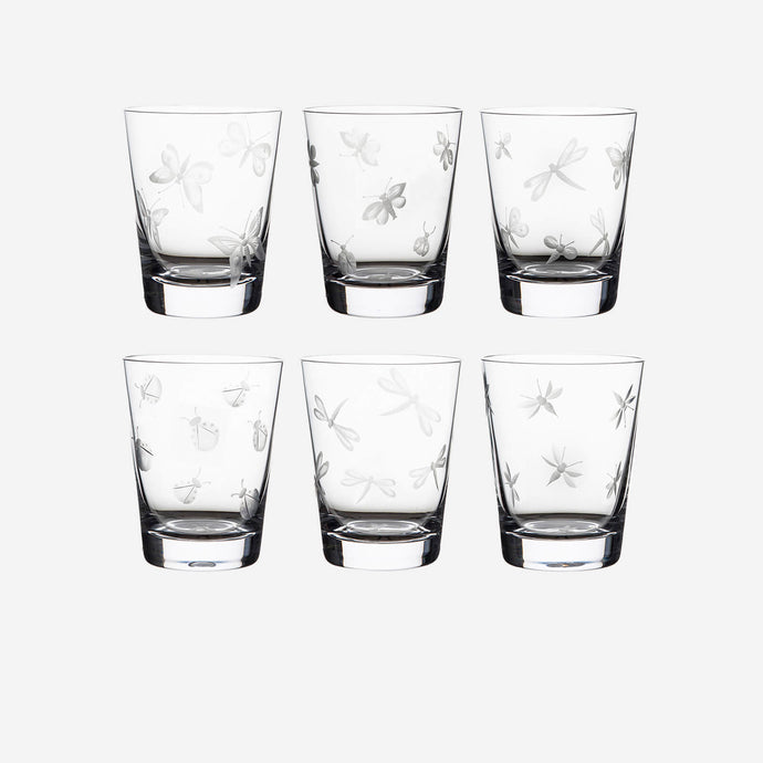  Fly Fusion set of 6 hand engraved tumblers artel bonadea