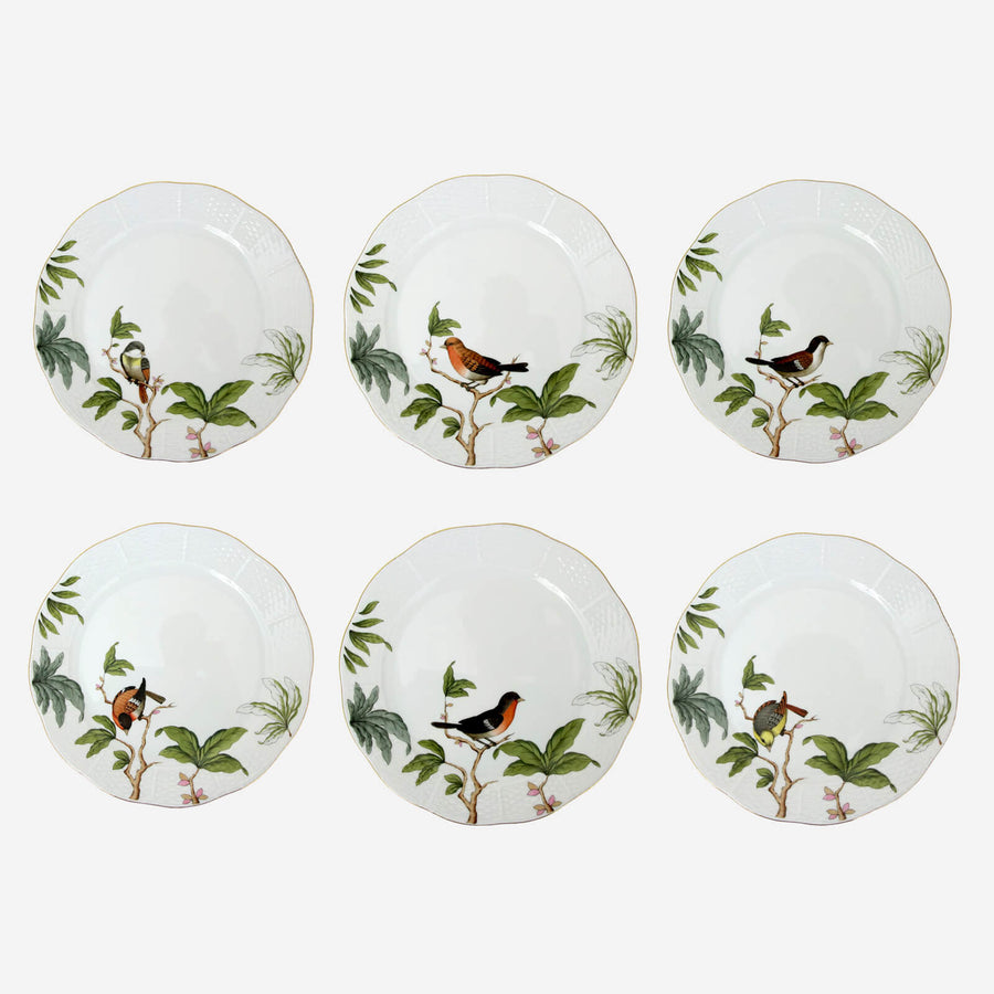 Herend Foret Bird Dessert Plate - Set of 6