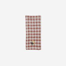 Load image into Gallery viewer, Gingham Embroidered Napkin Blush 
