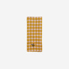 Gingham Embroidered Napkin Mustard