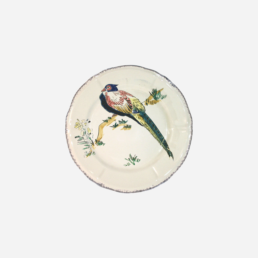 Gien Grands Oiseaux Pheasant Dessert Plate