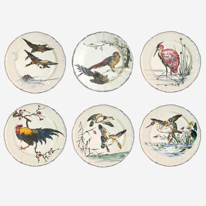 Grands Oiseaux Dinner Plates  - Set of 6 Bonadea Gien France