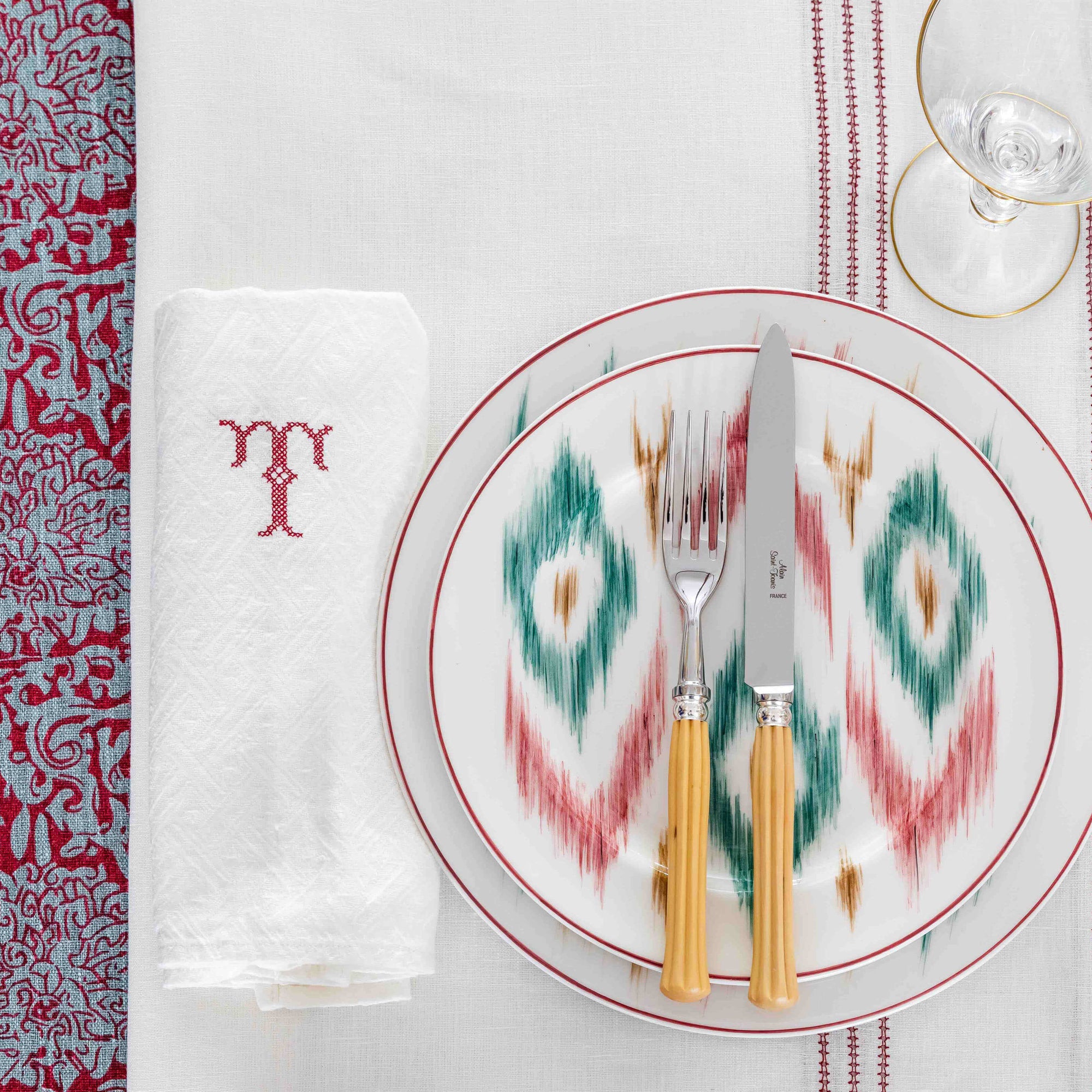 Ikat Dessert Plate - Set of 6