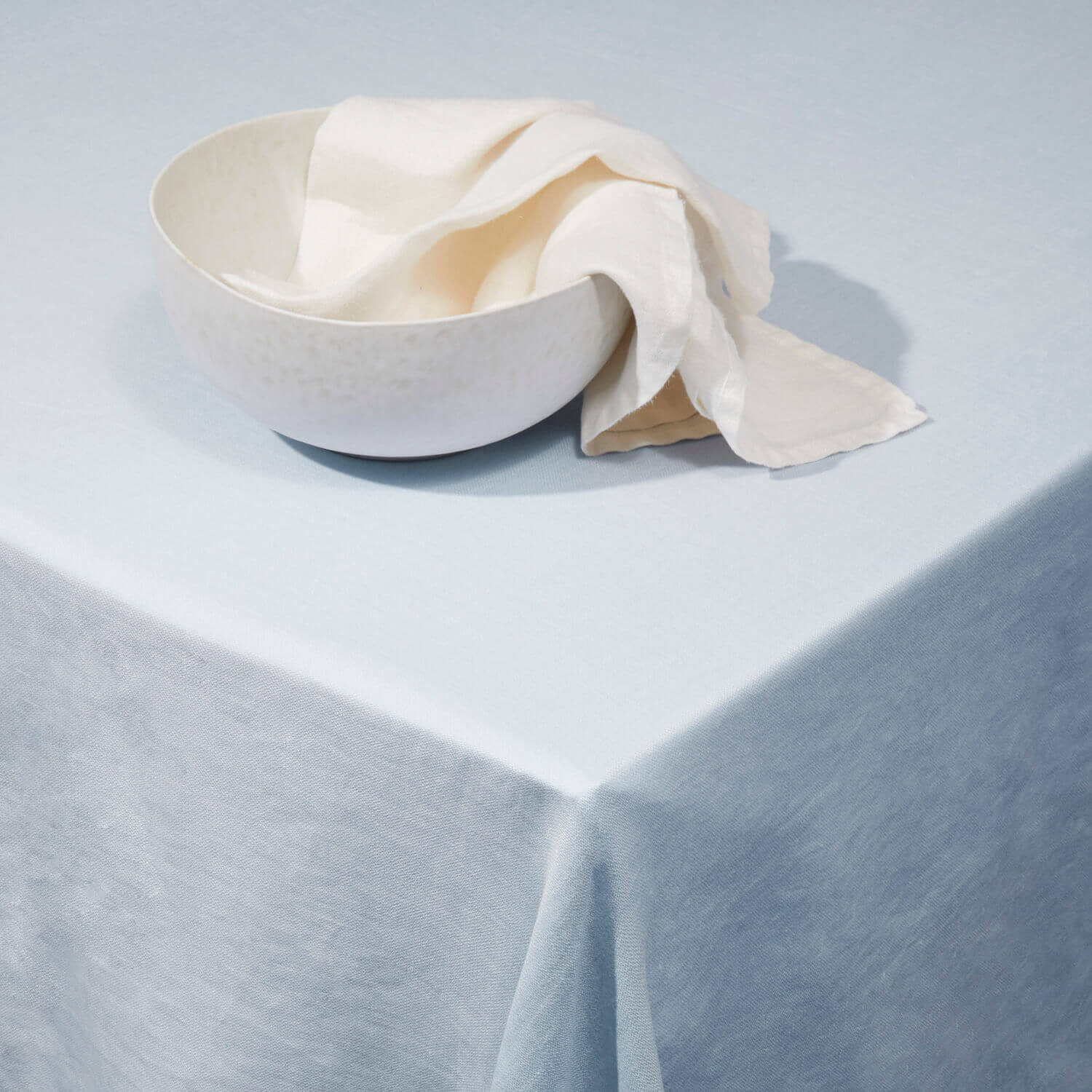 Blue Linen Sateen Tablecloth