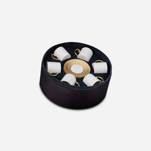 Load image into Gallery viewer, L&#39;Objet Aegean Gold Set of 6 Espresso Cups &amp; Saucers
