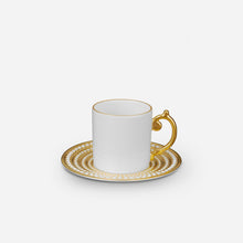 Load image into Gallery viewer, L&#39;Objet Perlée Gold Espresso Cup &amp; Saucer
