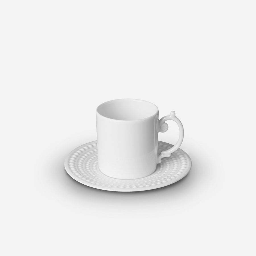 L'Objet Perlée White Espresso Cup & Saucer
